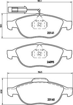 Brembo P 23 114 - Bremžu uzliku kompl., Disku bremzes ps1.lv