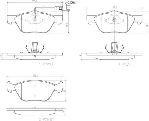 Brembo P23112N - Bremžu uzliku kompl., Disku bremzes ps1.lv