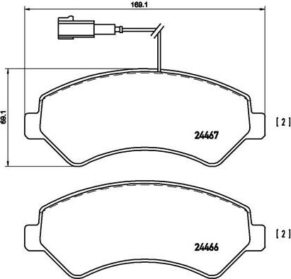 Brembo P 23 136 - Bremžu uzliku kompl., Disku bremzes ps1.lv