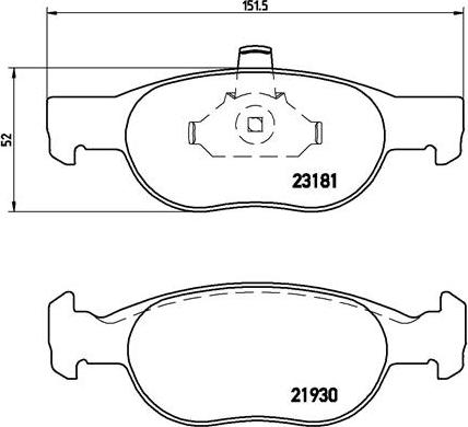 Brembo P 23 125 - Bremžu uzliku kompl., Disku bremzes ps1.lv