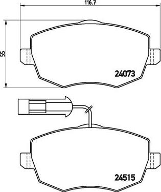 Brembo P 23 127 - Bremžu uzliku kompl., Disku bremzes ps1.lv