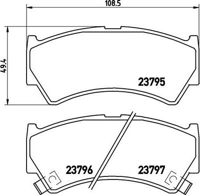 Brembo P 79 013 - Bremžu uzliku kompl., Disku bremzes ps1.lv