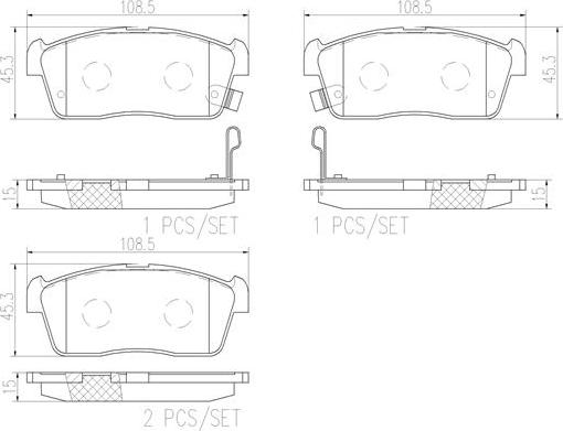 Brembo P79012N - Bremžu uzliku kompl., Disku bremzes ps1.lv