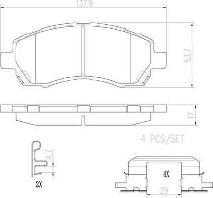 Brembo P78009N - Bremžu uzliku kompl., Disku bremzes ps1.lv