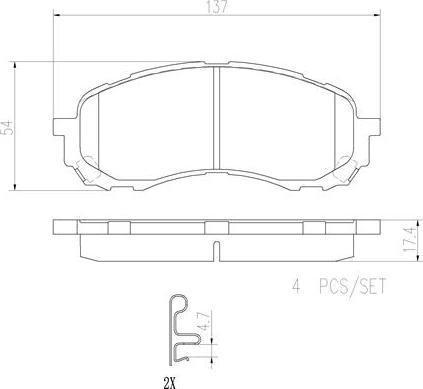 Brembo P78015N - Bremžu uzliku kompl., Disku bremzes ps1.lv