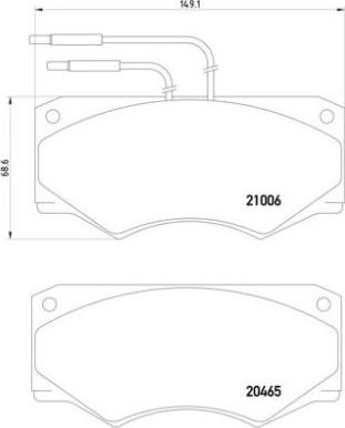 Brembo P A6 002 - Bremžu uzliku kompl., Disku bremzes ps1.lv