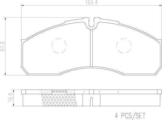 Brembo PA6022N - Bremžu uzliku kompl., Disku bremzes ps1.lv