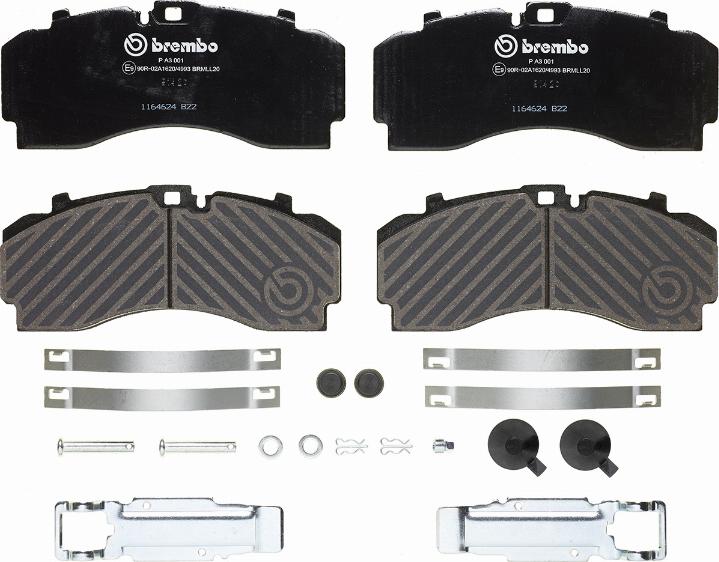 Brembo P A3 001 - Bremžu uzliku kompl., Disku bremzes ps1.lv