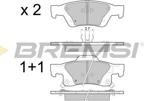 Bremsi BP3461 - Bremžu uzliku kompl., Disku bremzes ps1.lv