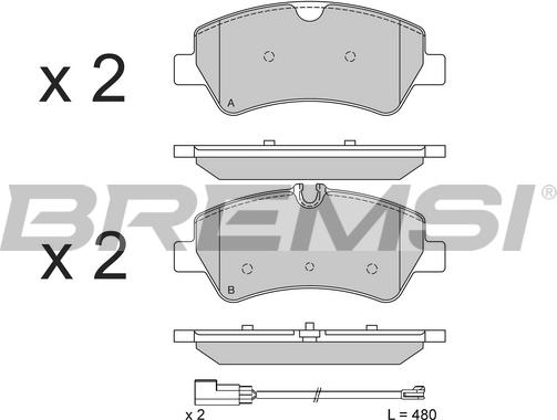 Bremsi BP3526 - Bremžu uzliku kompl., Disku bremzes ps1.lv