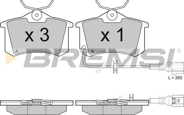 Bremsi BP3005 - Bremžu uzliku kompl., Disku bremzes ps1.lv