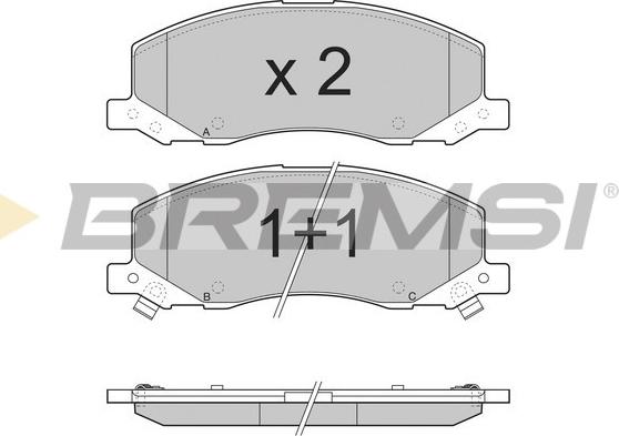 Bremsi BP3378 - Bremžu uzliku kompl., Disku bremzes ps1.lv