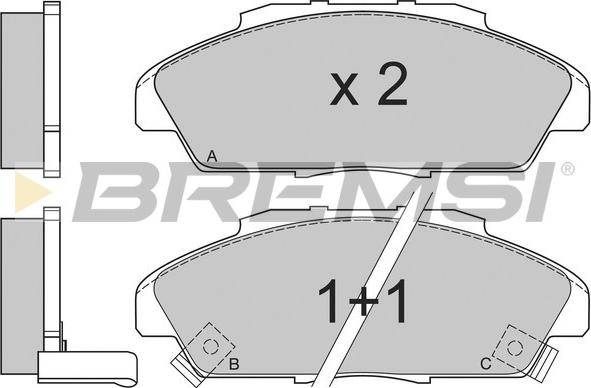 Bremsi BP2519 - Bremžu uzliku kompl., Disku bremzes ps1.lv