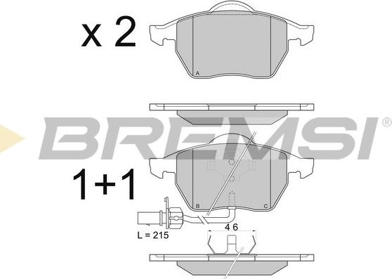 Bremsi BP2816 - Bremžu uzliku kompl., Disku bremzes ps1.lv