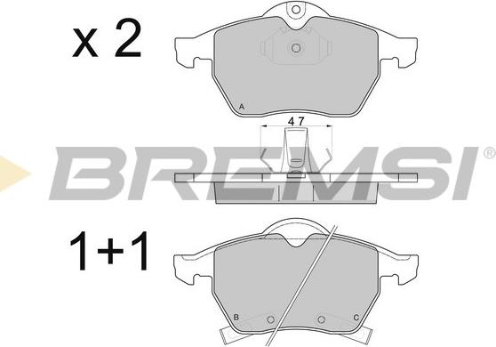 Bremsi BP2813 - Bremžu uzliku kompl., Disku bremzes ps1.lv