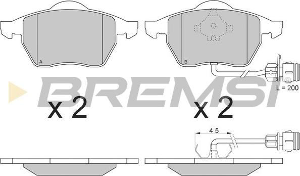 Bremsi BP2733 - Bremžu uzliku kompl., Disku bremzes ps1.lv