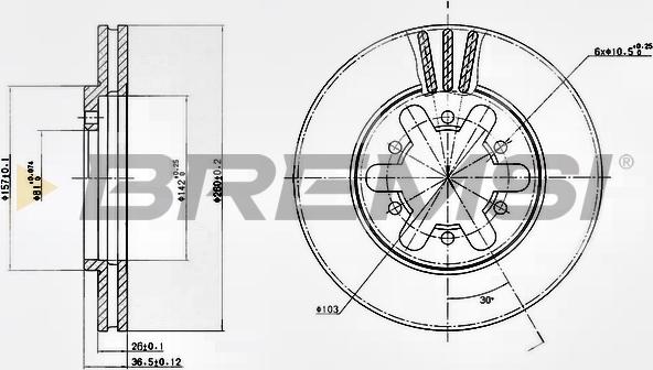 Bremsi CD6443V - Bremžu diski ps1.lv