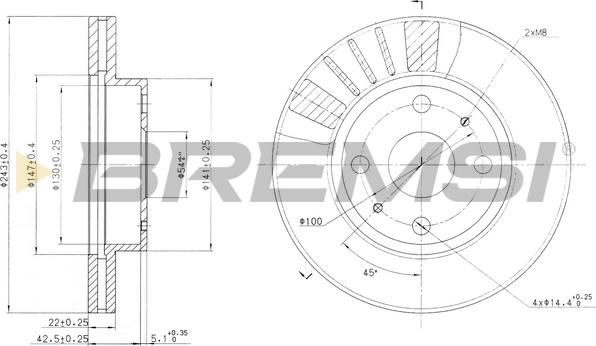 Bremsi CD6405V - Bremžu diski ps1.lv