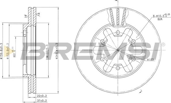 Bremsi CD6421V - Bremžu diski ps1.lv