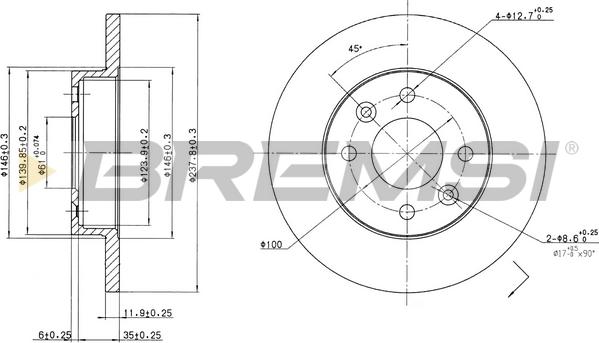 Bremsi CD6055S - Bremžu diski ps1.lv