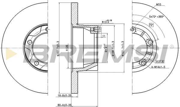 Bremsi CD6058S - Bremžu diski ps1.lv