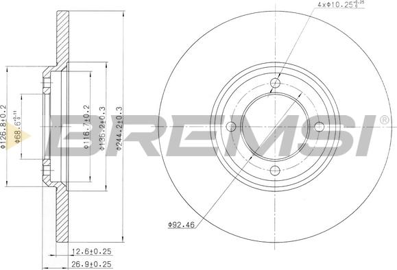 Bremsi CD6023S - Bremžu diski ps1.lv