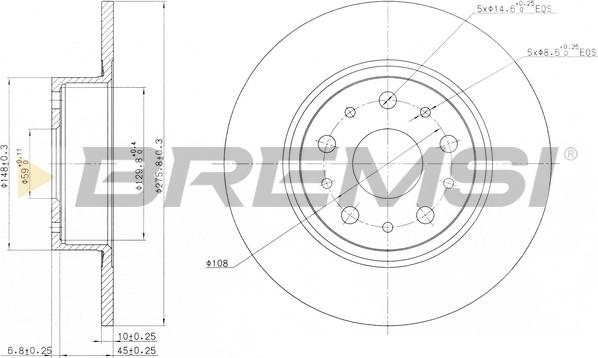 Bremsi CD6805S - Bremžu diski ps1.lv