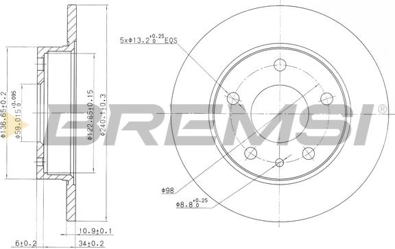 Bremsi CD6818S - Bremžu diski ps1.lv