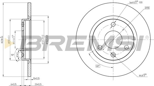 Bremsi CD6335S - Bremžu diski ps1.lv