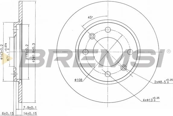 Bremsi CD6263S - Bremžu diski ps1.lv