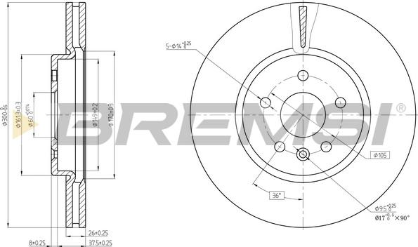 Bremsi CD8684V - Bremžu diski ps1.lv