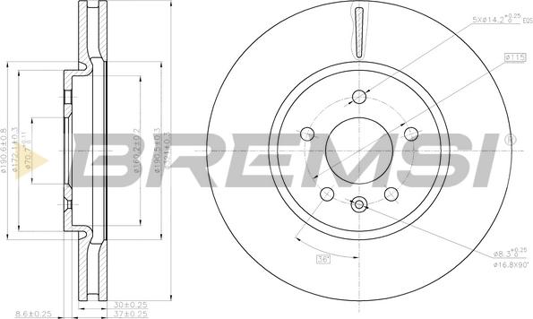 Bremsi CD8191V - Bremžu diski ps1.lv