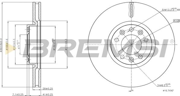 Bremsi CD8156V - Bremžu diski ps1.lv