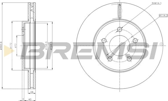 Bremsi CD8357V - Bremžu diski ps1.lv