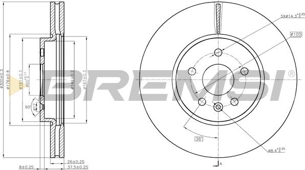 Bremsi CD8385V - Bremžu diski ps1.lv