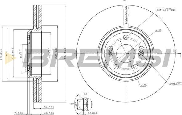 Bremsi CD7405V - Bremžu diski ps1.lv