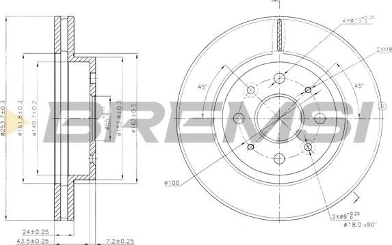 Bremsi CD7542V - Bremžu diski ps1.lv