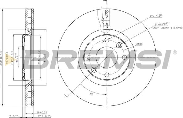 Bremsi CD7676V - Bremžu diski ps1.lv