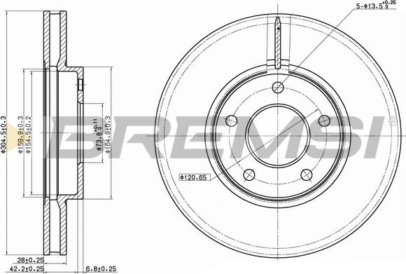 Bremsi CD7069V - Bremžu diski ps1.lv