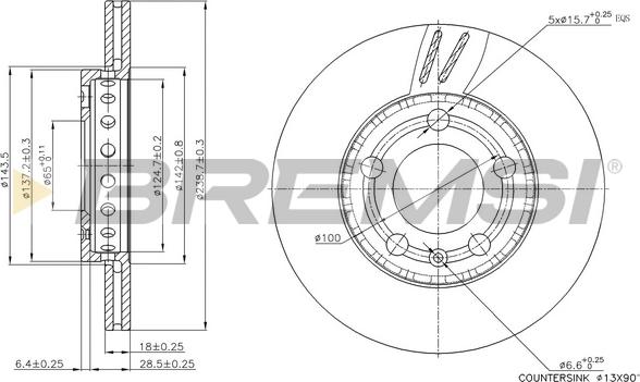 Bremsi CD7164V - Bremžu diski ps1.lv