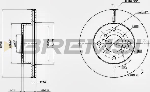 Bremsi CD7117V - Bremžu diski ps1.lv