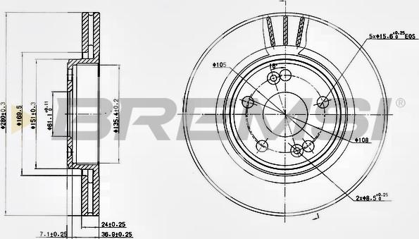 Bremsi CD7123V - Bremžu diski ps1.lv