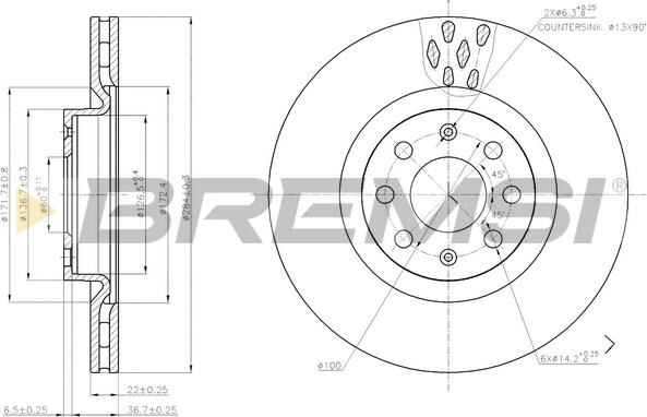 Bremsi CD7804S - Bremžu diski ps1.lv