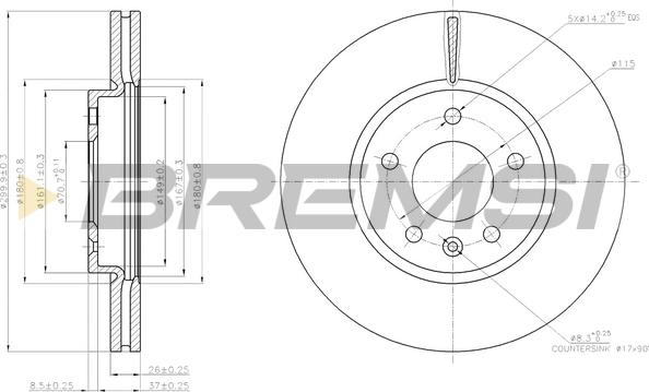 Bremsi CD7870V - Bremžu diski ps1.lv