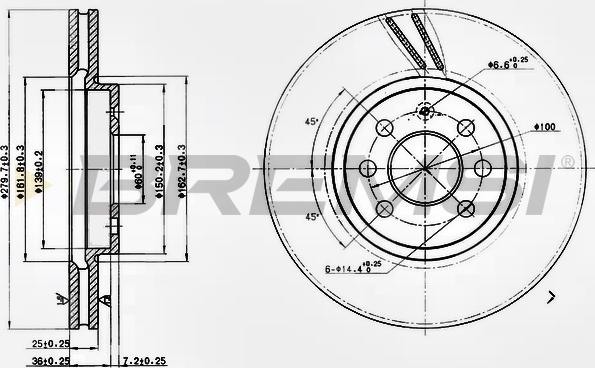 Bremsi CD7374V - Bremžu diski ps1.lv