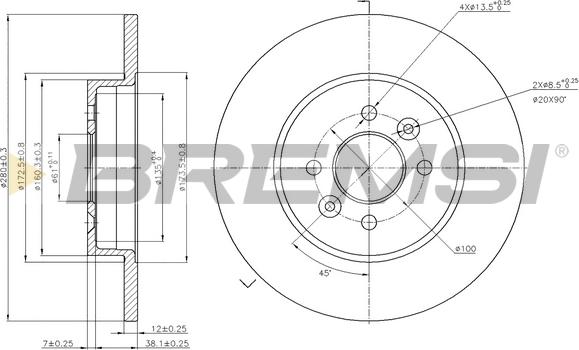 Bremsi CD7295S - Bremžu diski ps1.lv