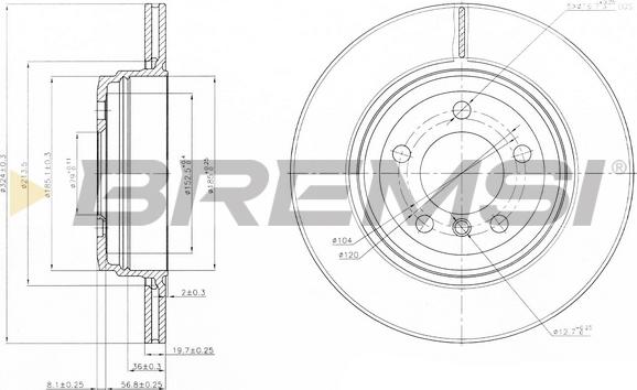 Bremsi CD7244V - Bremžu diski ps1.lv