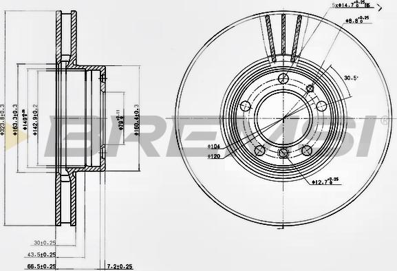 Bremsi CD7202V - Bremžu diski ps1.lv