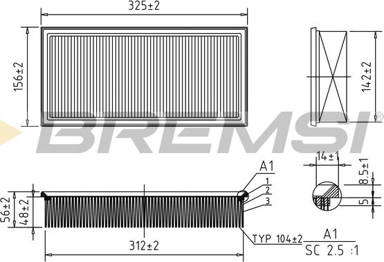 Bremsi FA0595 - Gaisa filtrs ps1.lv