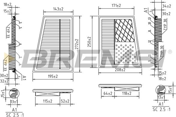 Bremsi FA0536 - Gaisa filtrs ps1.lv